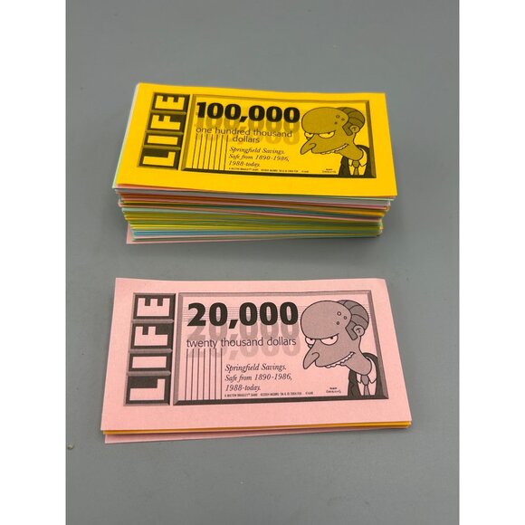 Game of Life Simpsons Edition Pieces Paper Money Promissory Notes Insurance - Picture 2 of 2